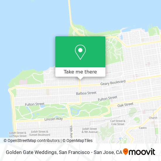 Mapa de Golden Gate Weddings