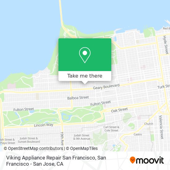 Viking Appliance Repair San Francisco map