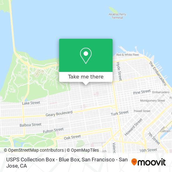 Mapa de USPS Collection Box - Blue Box