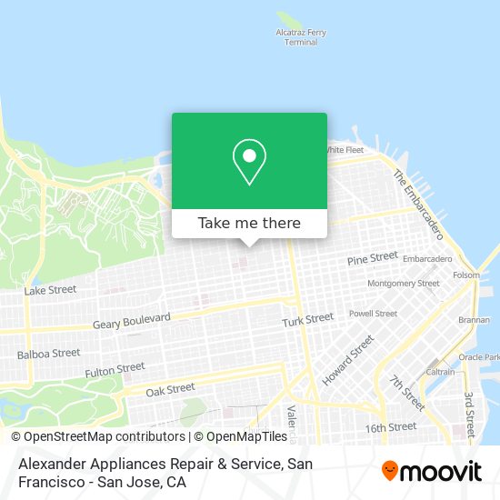 Alexander Appliances Repair & Service map