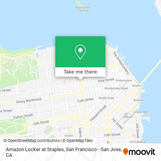 Mapa de Amazon Locker at Staples