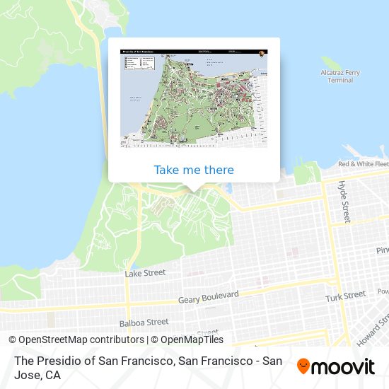 The Presidio of San Francisco map