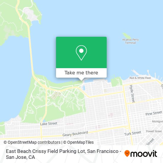 Mapa de East Beach Crissy Field Parking Lot