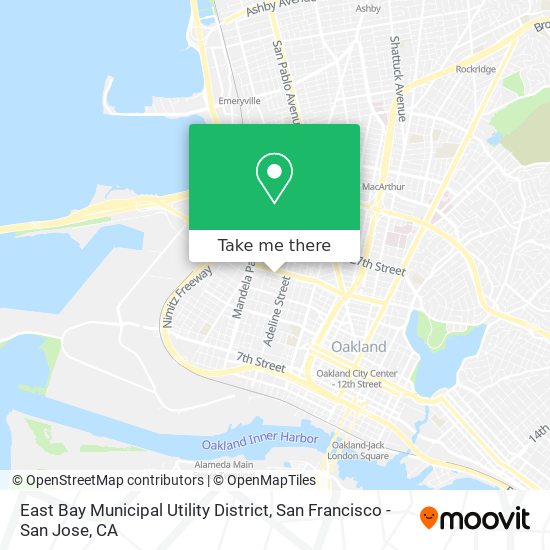 East Bay Municipal Utility District map