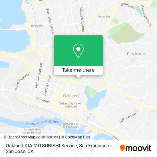 Oakland KIA MITSUBISHI Service map