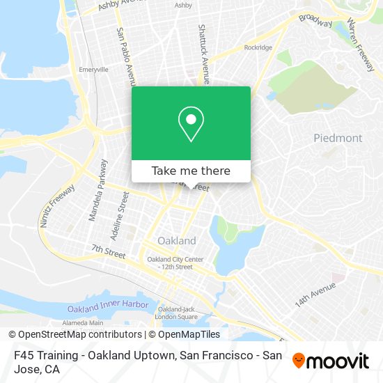 F45 Training - Oakland Uptown map