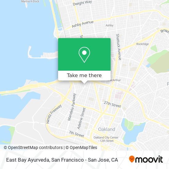 East Bay Ayurveda map