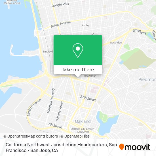 California Northwest Jurisdiction Headquarters map