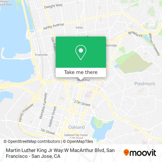 Mapa de Martin Luther King Jr Way:W MacArthur Blvd