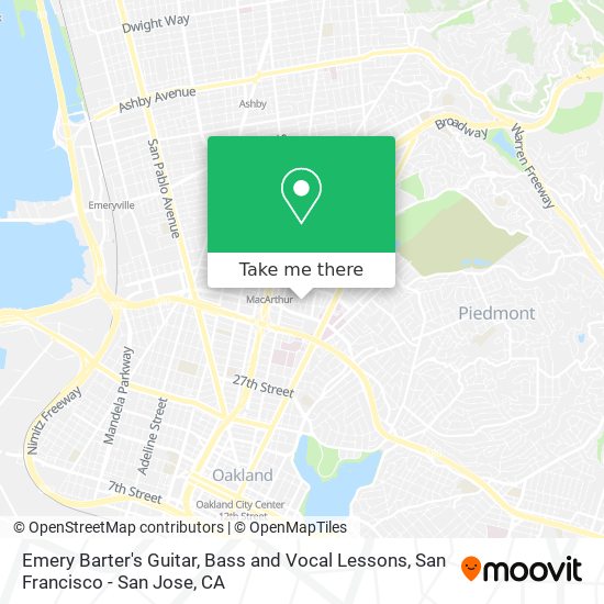 Emery Barter's Guitar, Bass and Vocal Lessons map