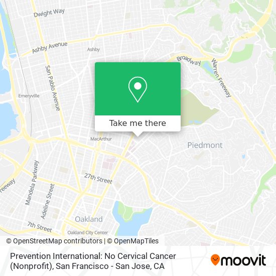 Mapa de Prevention International: No Cervical Cancer (Nonprofit)