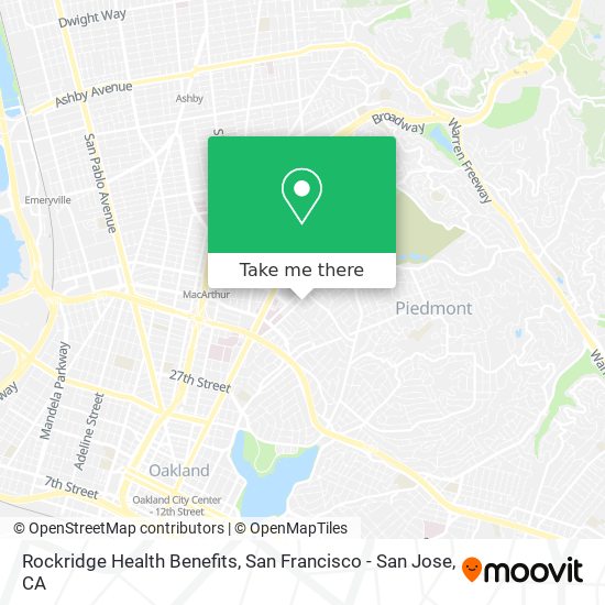 Rockridge Health Benefits map