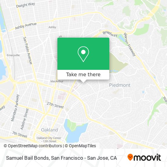 Samuel Bail Bonds map