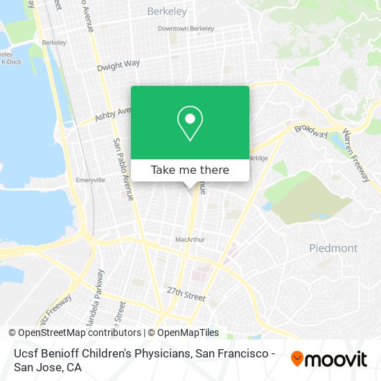 Ucsf Benioff Children's Physicians map