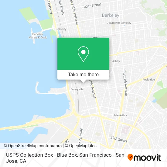 Mapa de USPS Collection Box - Blue Box