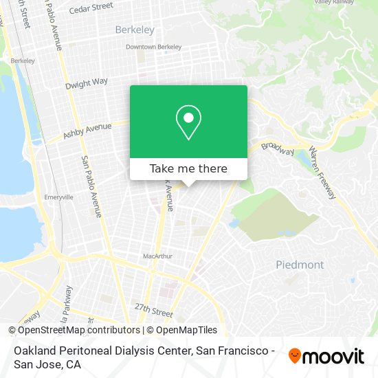 Mapa de Oakland Peritoneal Dialysis Center