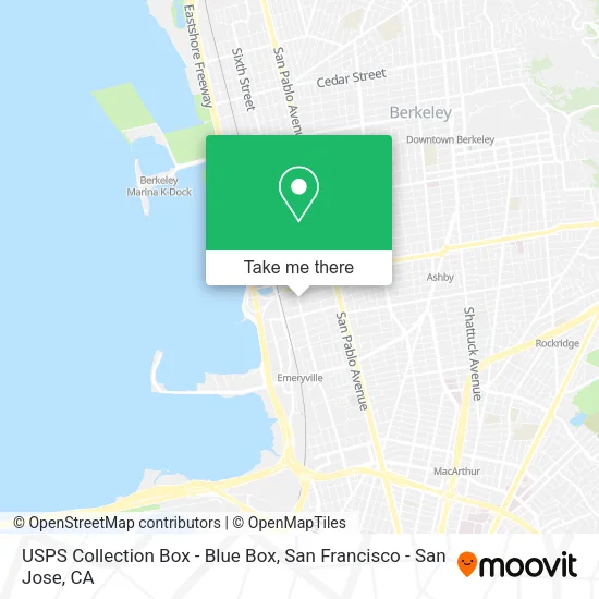 USPS Collection Box - Blue Box map