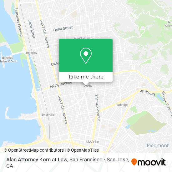 Alan Attorney Korn at Law map