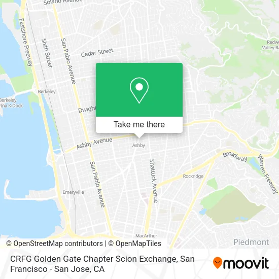 Mapa de CRFG Golden Gate Chapter Scion Exchange