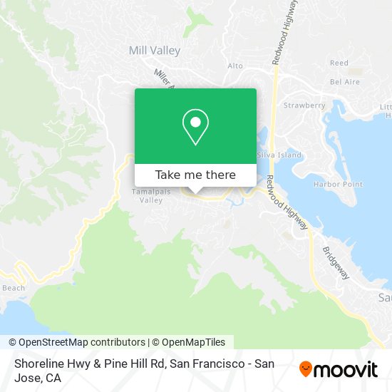 Mapa de Shoreline Hwy & Pine Hill Rd