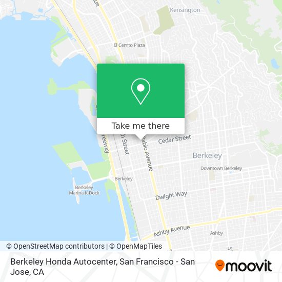Berkeley Honda Autocenter map