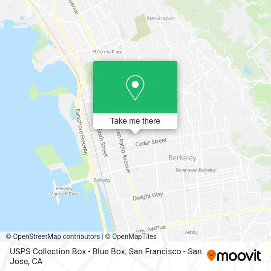 Mapa de USPS Collection Box - Blue Box
