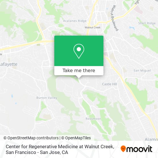 Center for Regenerative Medicine at Walnut Creek map