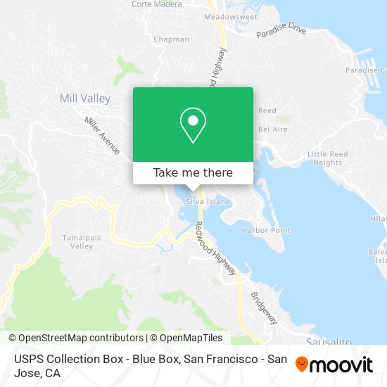 Mapa de USPS Collection Box - Blue Box