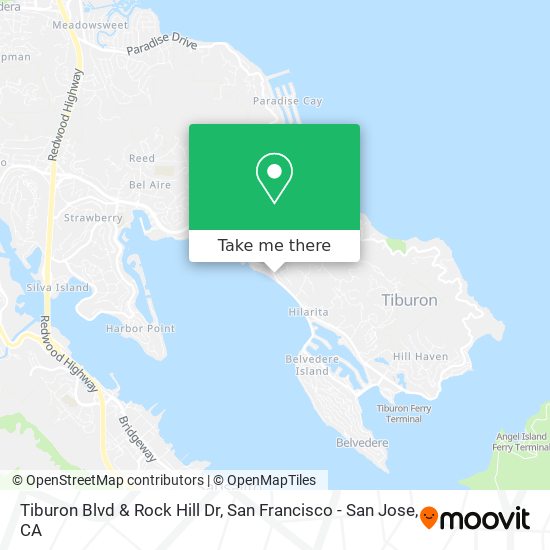 Mapa de Tiburon Blvd & Rock Hill Dr