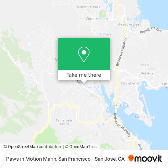 Paws in Motion Marin map