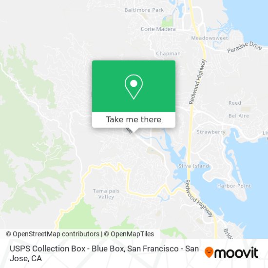 Mapa de USPS Collection Box - Blue Box