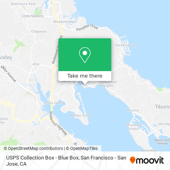 Mapa de USPS Collection Box - Blue Box