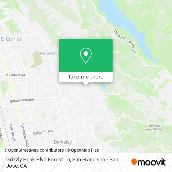 Grizzly Peak Blvd:Forest Ln map