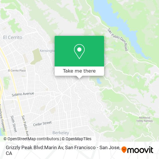 Grizzly Peak Blvd:Marin Av map