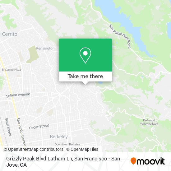 Grizzly Peak Blvd:Latham Ln map