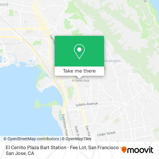 Mapa de El Cerrito Plaza Bart Station - Fee Lot