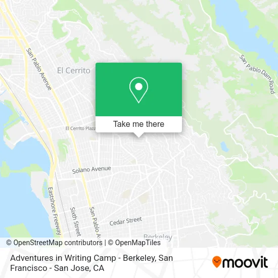 Mapa de Adventures in Writing Camp - Berkeley