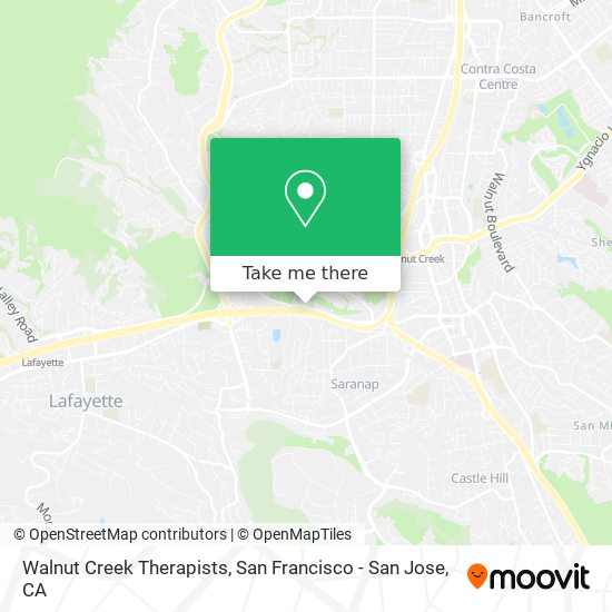 Walnut Creek Therapists map