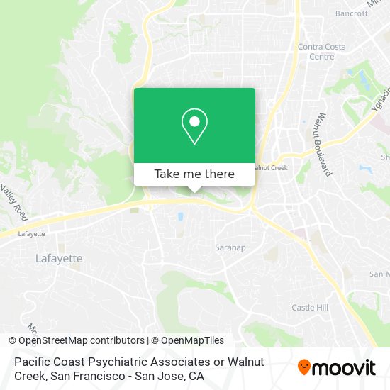 Pacific Coast Psychiatric Associates or Walnut Creek map