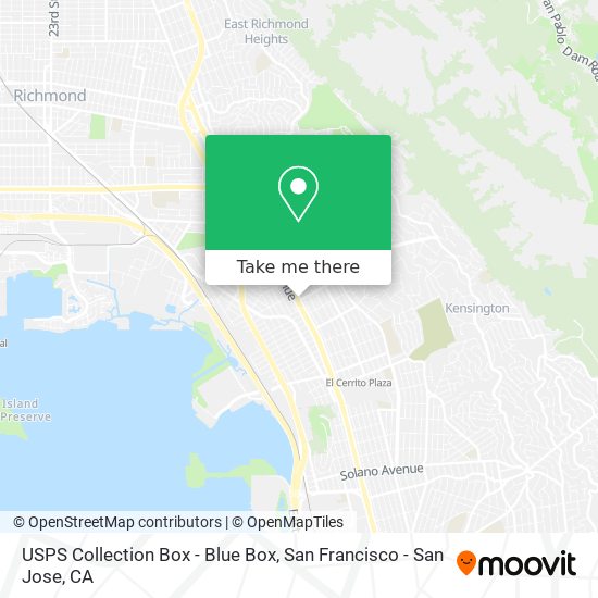 Mapa de USPS Collection Box - Blue Box