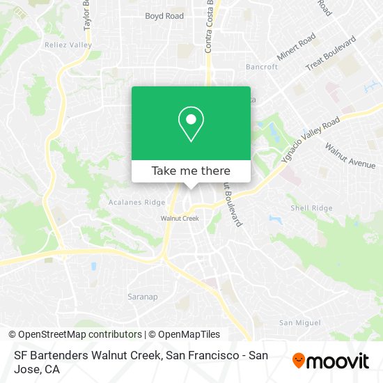 Mapa de SF Bartenders Walnut Creek