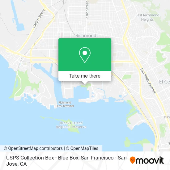 Mapa de USPS Collection Box - Blue Box