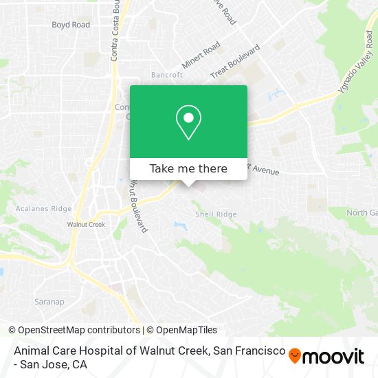 Mapa de Animal Care Hospital of Walnut Creek