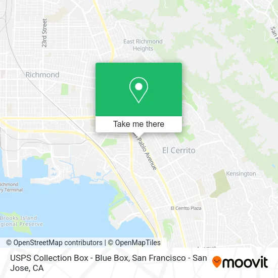 Mapa de USPS Collection Box - Blue Box