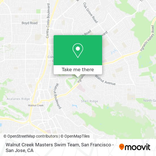 Mapa de Walnut Creek Masters Swim Team