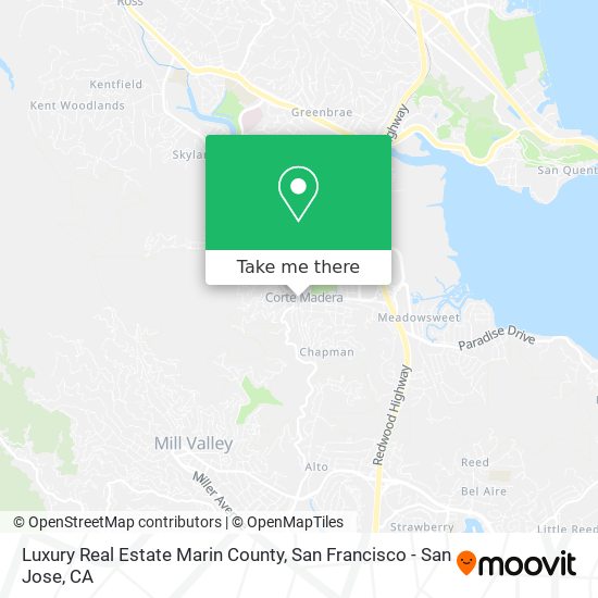 Luxury Real Estate Marin County map