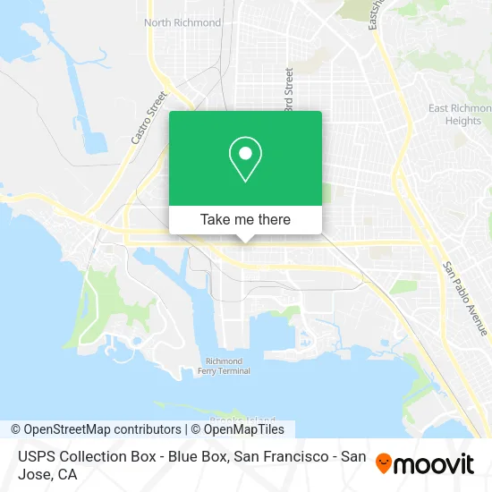 Mapa de USPS Collection Box - Blue Box