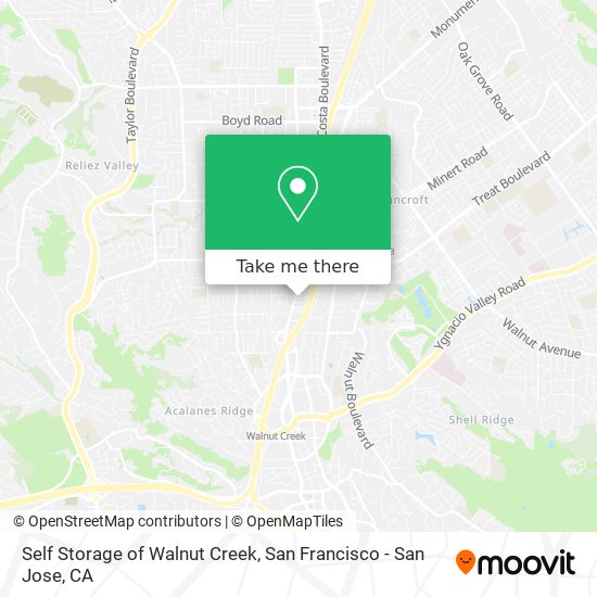 Mapa de Self Storage of Walnut Creek