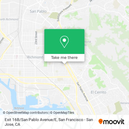 Exit 16B/San Pablo Avenue/E map