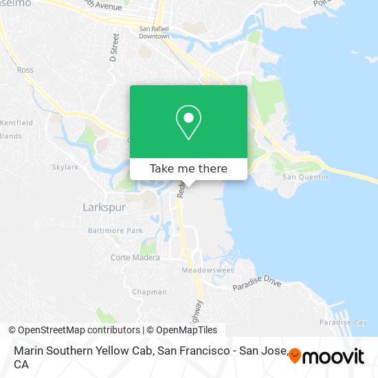 Marin Southern Yellow Cab map